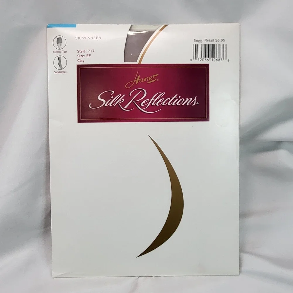 Hanes Silk Reflections Control Top Clay Pantyhose‎ Style 717 Size E-F